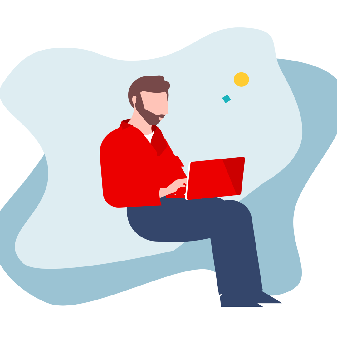 Man Looking At Laptop